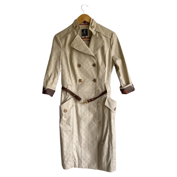 NWOT. Scofield Double-Breasted Three Quarter Sleeve Trench Coat Beige Size Large - Picture 1 of 12